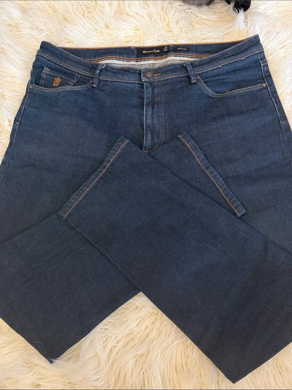 Massimo Dutti Men's Dark Blue Straight Jeans